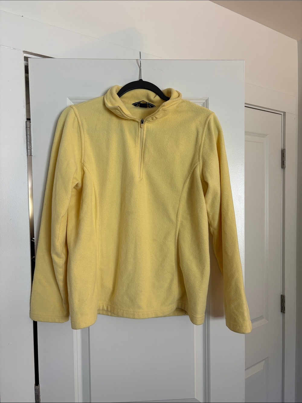 Lands' End Yellow Teddy Fleece Half-Zip Jacket